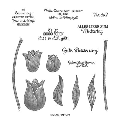 Stempelset Klarsicht Tulpengrüsse (De)