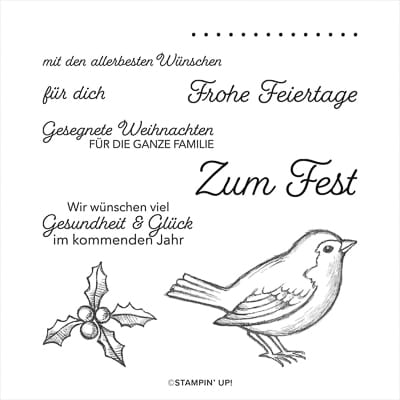 Stempelset Ablösbar Frohe Feiertage (Deutsch)